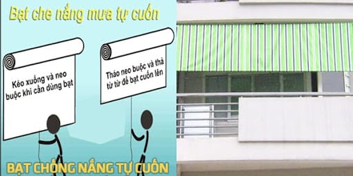 cấu tạo của bạt thả che nắng mưa